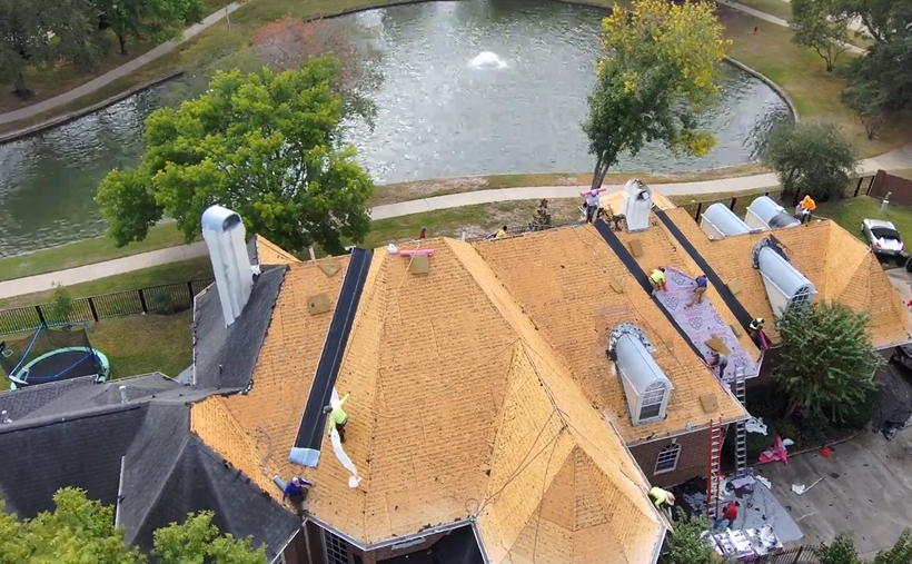Galvan Roofing team performing professional roof installation